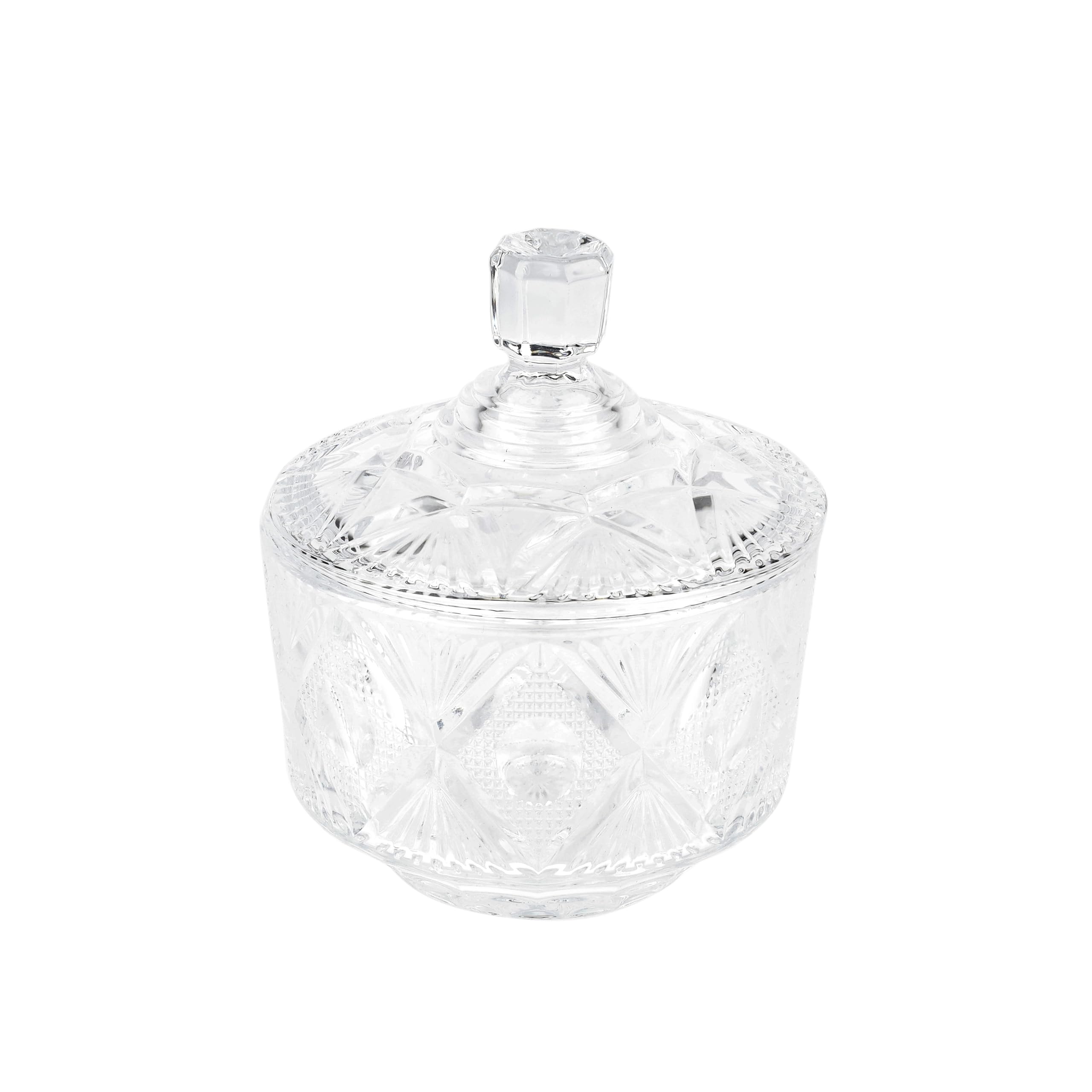 Royalford 1pc clear Glass Storage with Lid Glass Candy Jar RF12798 Storage Jar with Lid Food Container for Candy