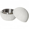 Concrete Ashtray with Stainless Steel Insert - 6 Colour Variations | Anti-Flying & Odourproof | Table Ashtray for Home, Balcony, Office - Scandinavian Design (Cream White, Silver Interior)
