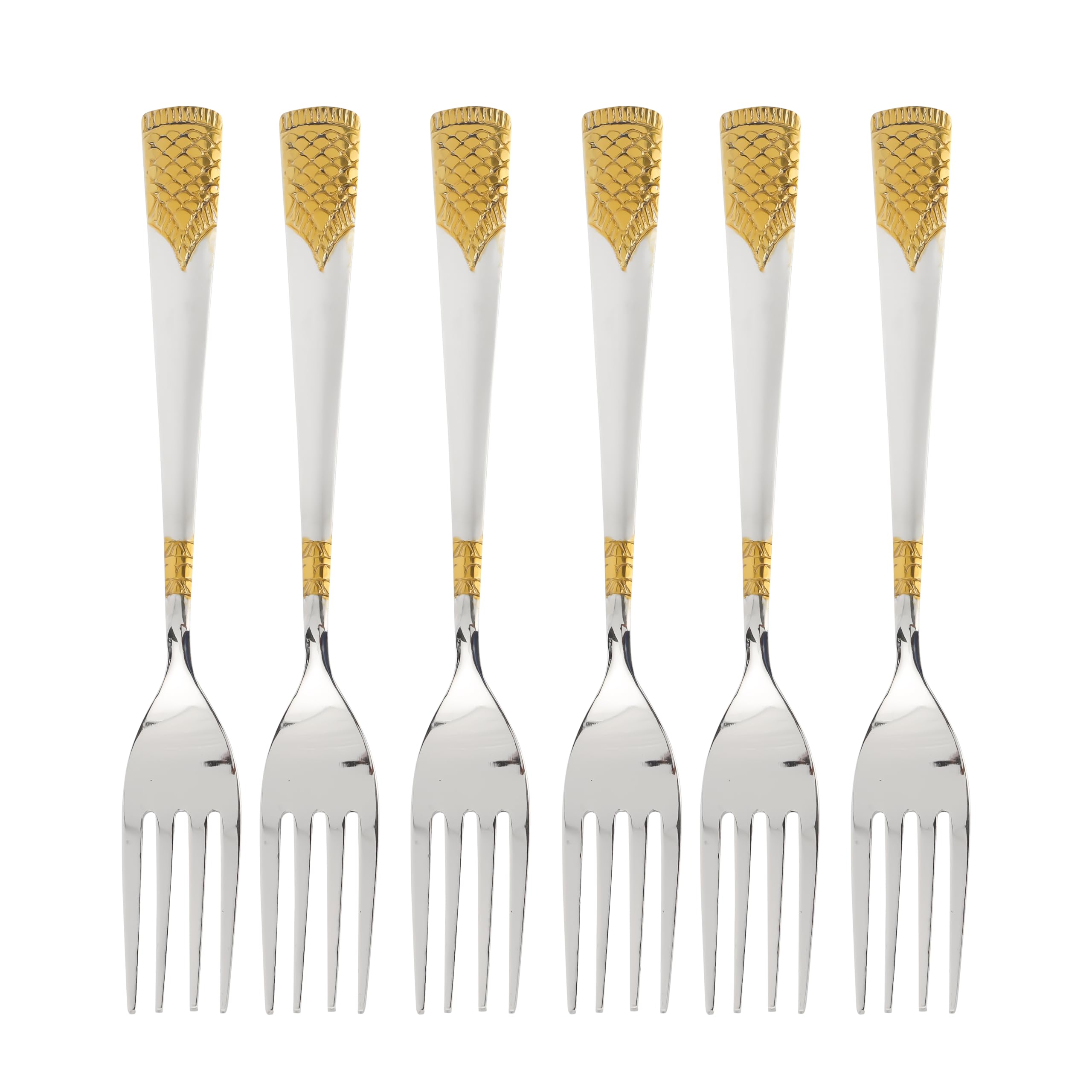 Royalford 6Pcs Stainless Steel Table Forks RF11950 Durable Flatware Set, Mirror Finish, Rust-Resistant, Dishwasher Safe, Reusable Silverware for Home, Kitchen, or Dining Table