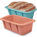 Silicone Bread Loaf Pan, 2 PCS Rectangular Non-Stick Baking Mold Pans for Oven, Bread, Cake, Easy Release, SLP-01
