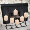 Black Metal Candle Holders for Pillar Candles and Home Decoration Iron Candlestick Holders of 6 DIY Fireplace Candelabra