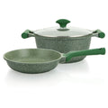 Prestige Essentials Granite Non Stick Set Combo | 26cm Fry Pan + 26cm Casserole With Lid | Induction Cookware Set 2 Pieces | Green - PR80993