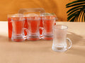 6 Pcs Tea Glass Mug Set With Handle, 235ml | Istikana Glass Sett | Coffee Mugs Premium Quality Glassware | Highly Durable | Perfect For Kahwa,Cawa,Coffee,Black Tea,Green Tea,Latte,Cappuccino