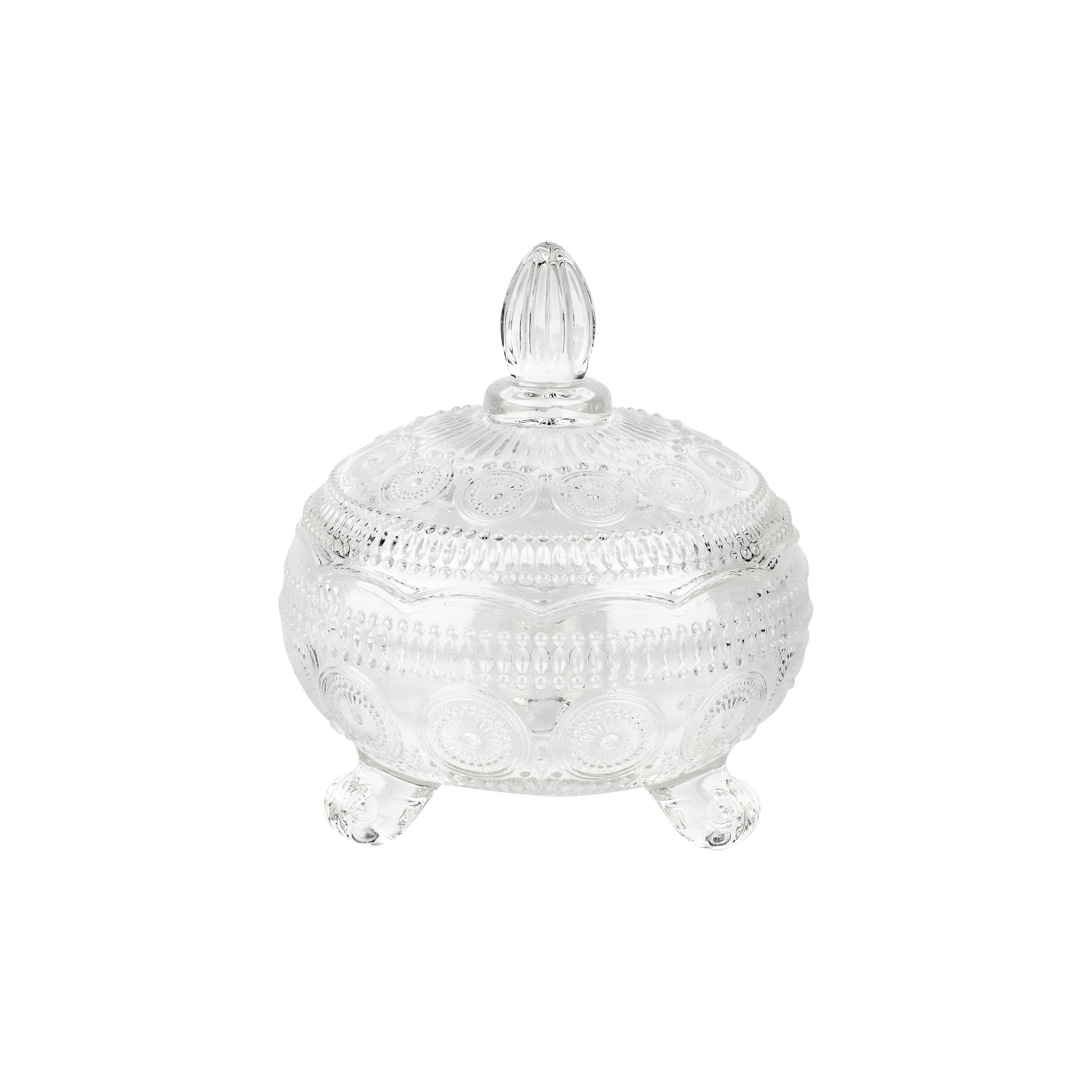 Royalford 1pc clear Glass Storage with Lid Glass Candy Jar RF12796 Storage Jar with Lid Food Container for Candy