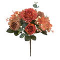 1Pc Artificial Flower Peony Hydrangea Fake Flower Wedding Bouquet Home Office Decor Fake Flowers in Vase for Bedroom Living Room Indoors Orange