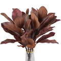 4Pcs Artificial Magnolia Branches Real Touch Magnolia Leaves Centerpieces Decor Brown Faux Magnolias Leaves with Stems for Home Wedding Party Fall Decor
