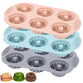Mini Cake Pan, Silicone Fluted Tube Cake Pans, 6 Cavity Cake Mold, Non Stick Baking Molds, Pink Blue Gray, Ideal for Cupcakes, Desserts, and Home Baking 3pcs