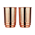 HealthGoodsIn Hammered Pure Copper Tumblers Set of 2, UNLINED, UNCOATED and LACQUER Free | 350 Ml. (11.8 US Fl Oz) Traveller's Copper Cups for Ayurveda Health Benefits