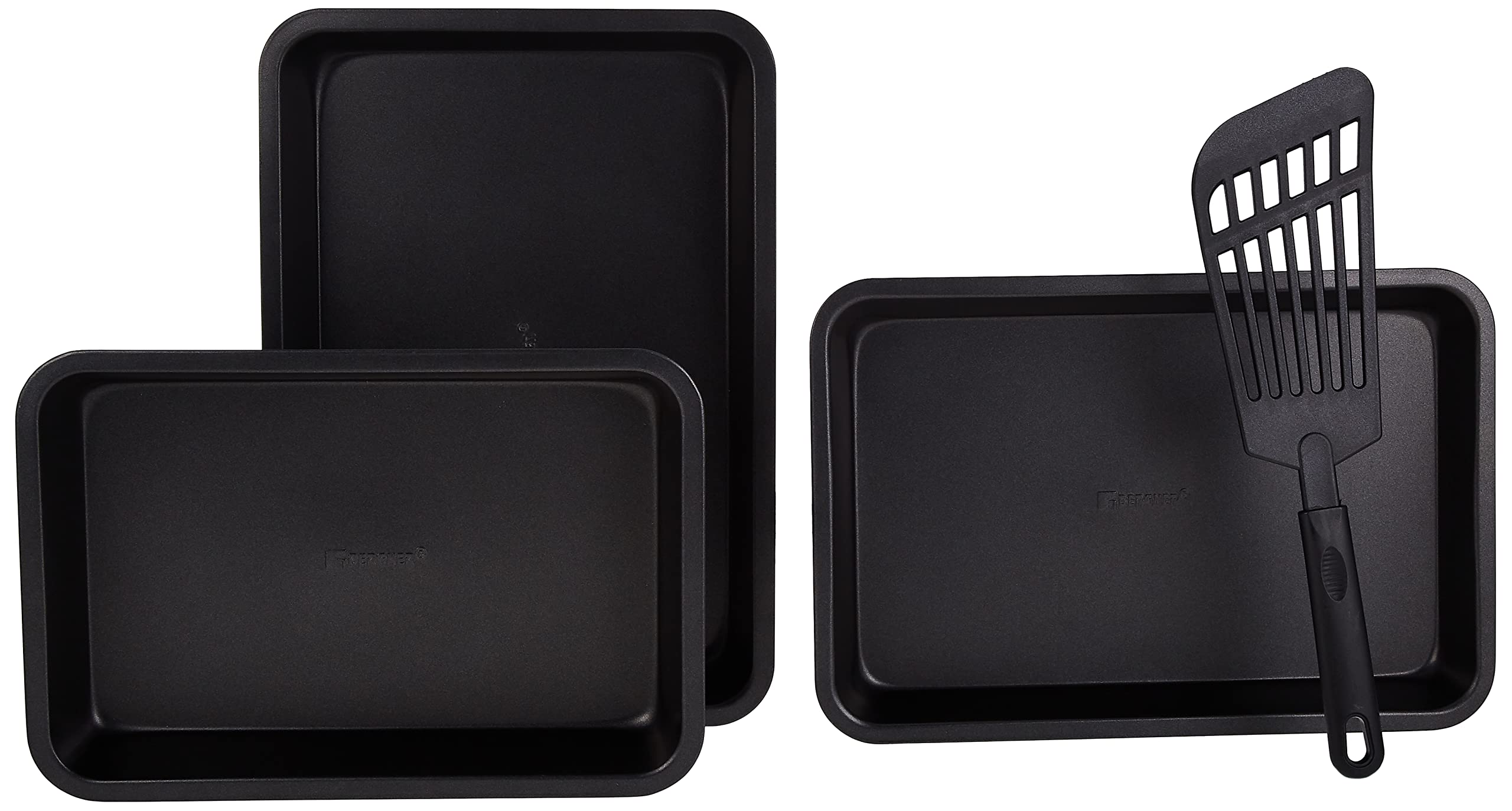 BERGNER ORION 4PC BAKEWARE SET, CARBON STEEL, BG37142DGY, BLACK