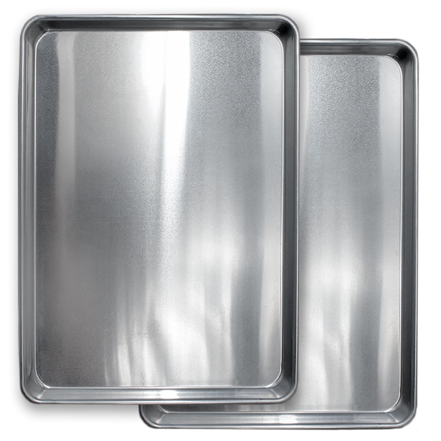 Commercial Quality Cookie Sheet Pan - 2 Pack Aluminum Half Sheet Baking Pan - This 18x13 Baking Sheet Set is Rust Warp Resistant, Heavy Duty, of Thick Gauge