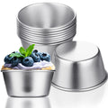 10 Pieces Egg Tart Molds, Individual Molds Pudding Molds Cups, Mini Chocolate Molten Pans Carbon Steel Cupcake Cake Cookie Pudding Mold, Round Nonstick Popover Bakeware Tumblers (2.6 x 2 x 1.3 Inch)