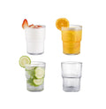 Generic Vintage Ripple Cocktail Glasses, 414ml Water Glasses Set of 4, Fluted Glassware