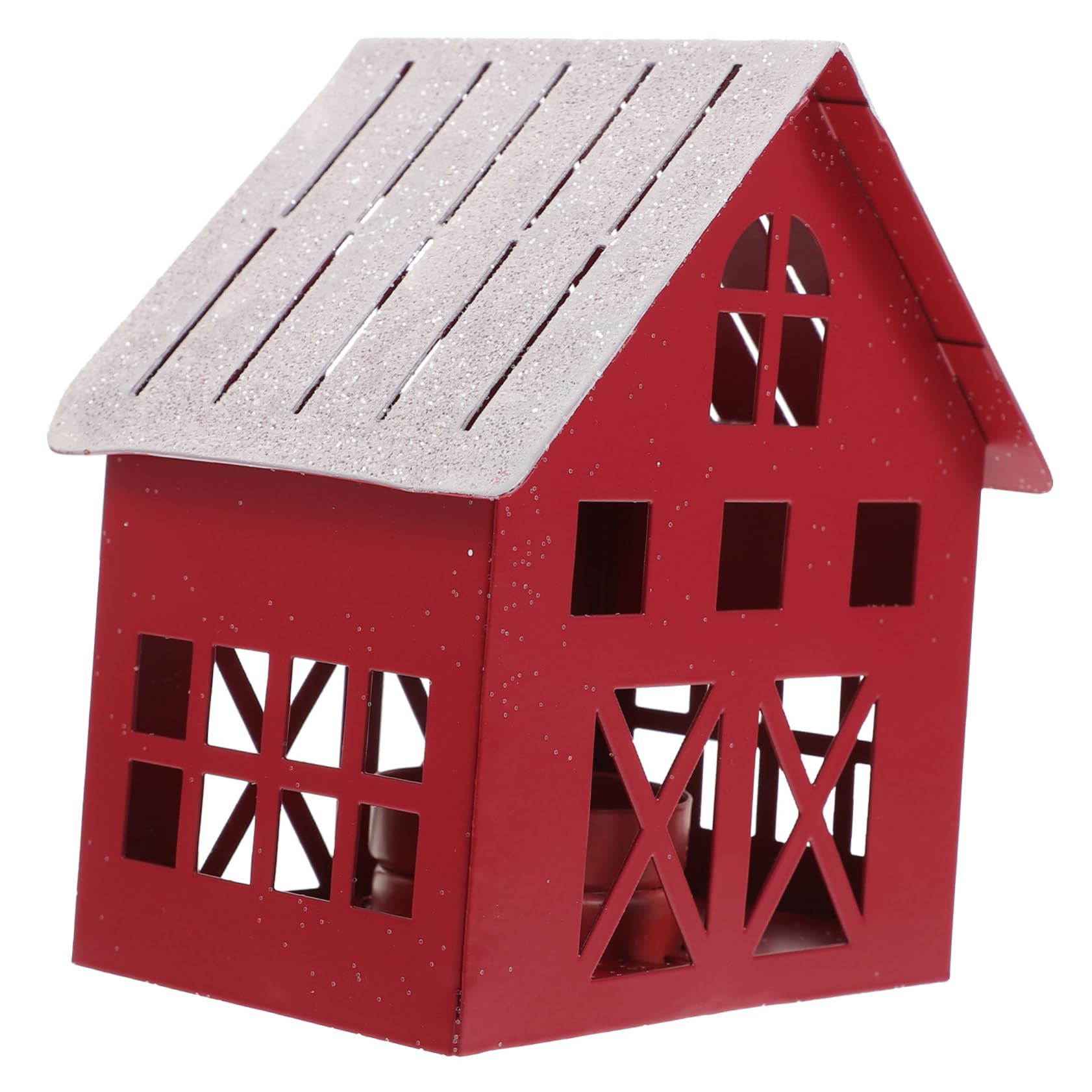 Holibanna Metal Village House Candle Holder for Christmas Table Decoration Christmas House Ornament for Festive Decor Landscape Centerpiece