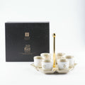 Otantik Home Asalah Arabic Coffee Set with Stand, Beige/Gold