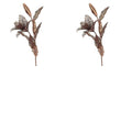 Brown Sparkling Sheer Lily Floral Stems | 2 Stems | for Indoor Decor