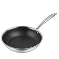 Vinod Platinum Triply Stainless Steel Fry Pan 20cm |Honeycomb Pattern Design Inside, Scratch Resistant, Food Safe & PFOA Free - (Induction Friendly)