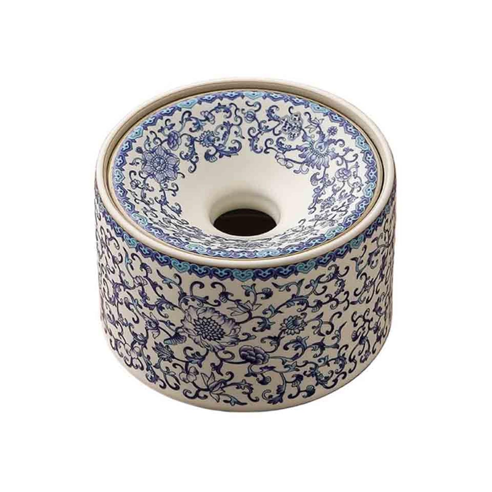 Practical ashtray Small Ceramic Funnel Ashtray Suitable for Home Use Living Room Round Office Desk Blue and White Porcelain