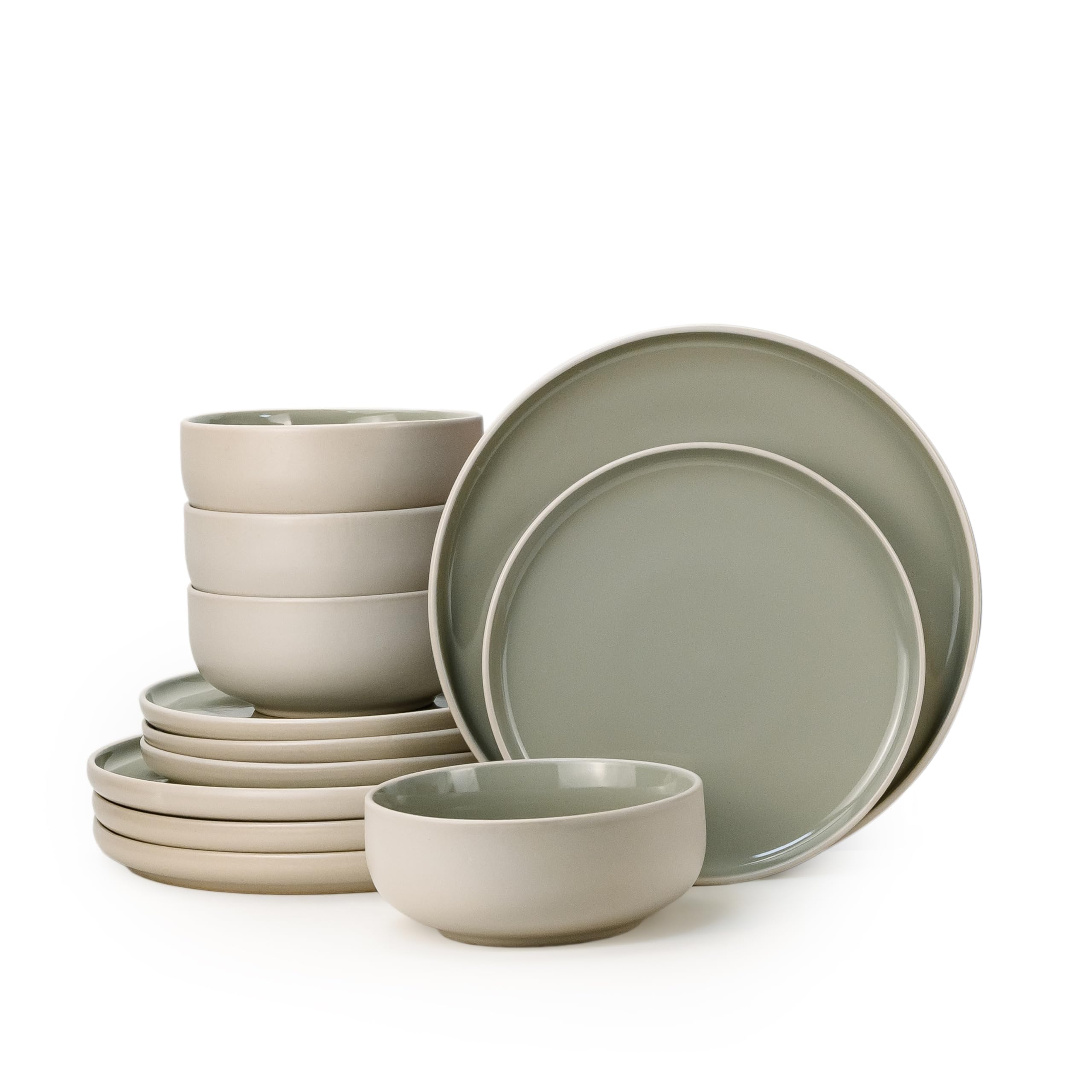 Cuisine Art MOLY 12-Piece Stoneware Crockery Dinner Set - Complete Service for 4 with Dinner Plates, Salad Plates & Bowls - Modern Ceramic Crockery in Gift Box for Home & Kitchen