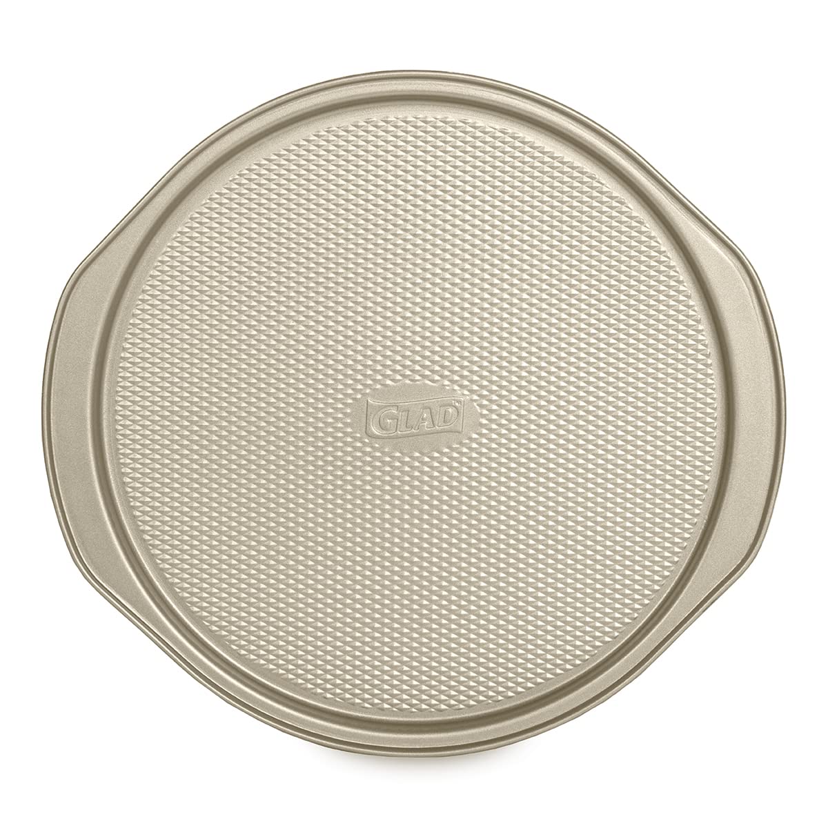 Glad Nonstick Large Pizza Pan for Oven | Round Baking Tray | Textured Cooking Sheet Crisper | Premium Bakeware Series for Home Kitchen, 14 Inch, Gold