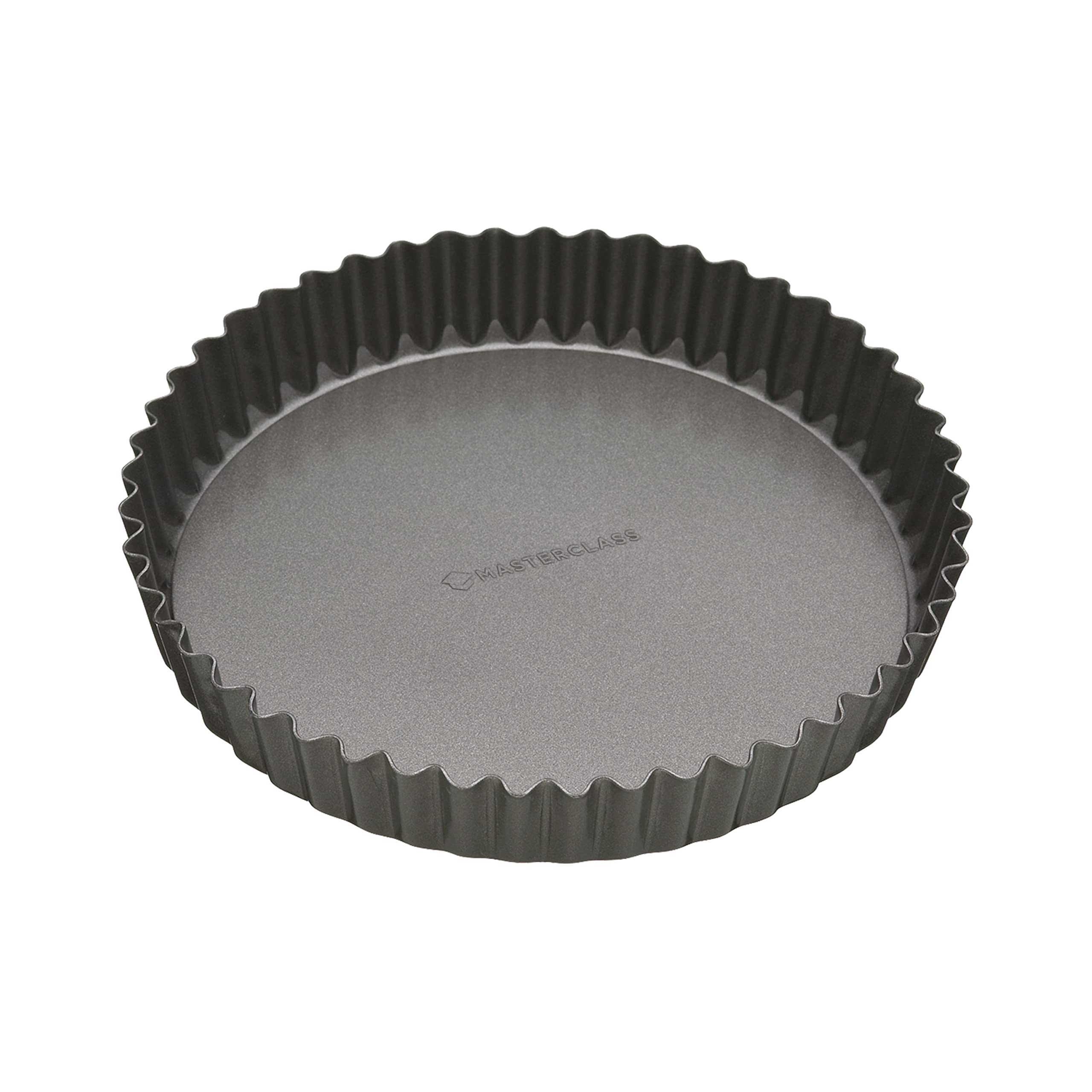 KITCHENCRAFT MasterClass Non-Stick Fluted Loose Base Quiche Tin Round 23cm (9"), Sleeved