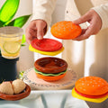 Stackable Hamburger Plate Set Burger 6 Layers Mini Dinner Plate High Value Bone Spit Plate Funny Sauce Containers Table Decor