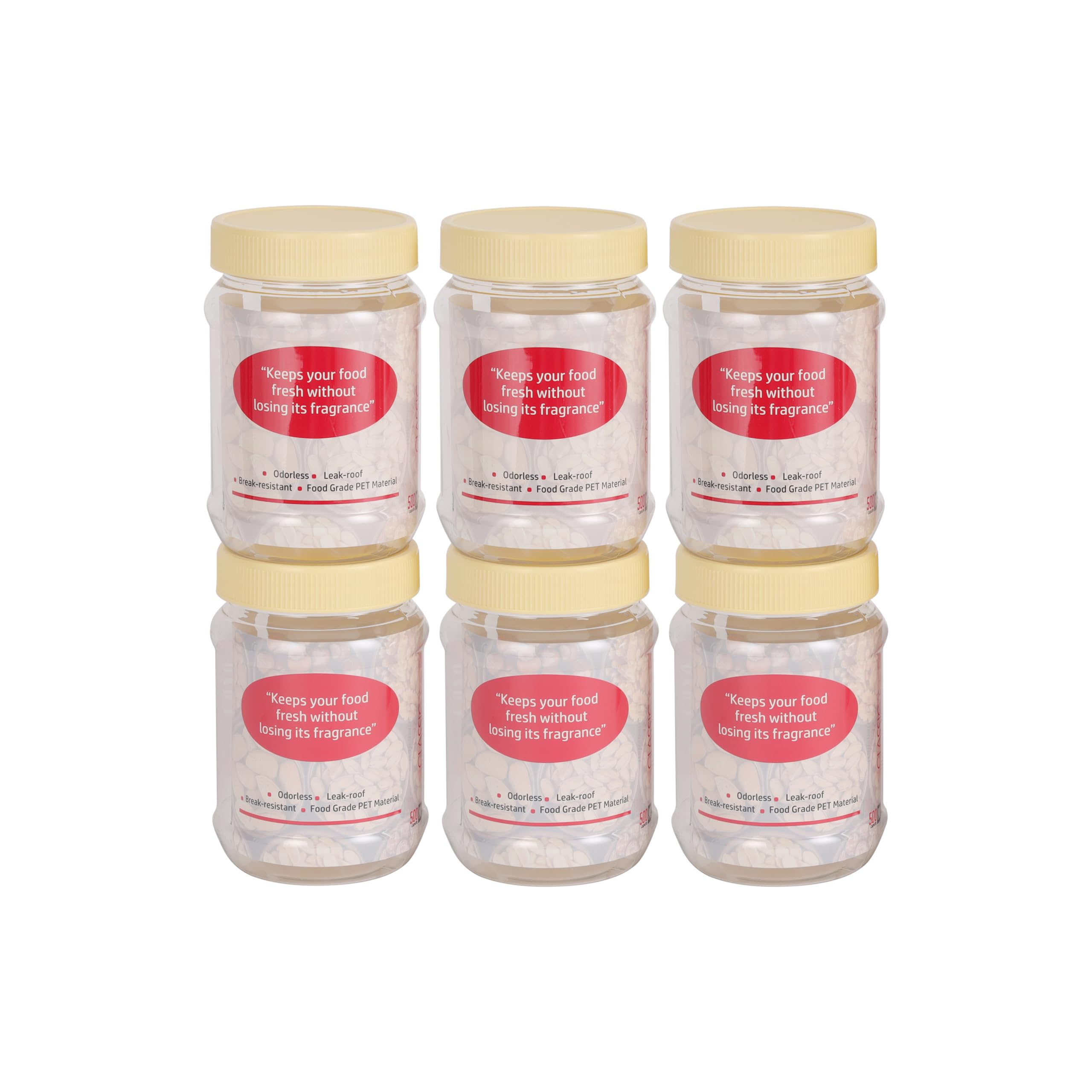 Delcasa DC3317 Round Pet Jar Set, 500 ml Capacity, Transparent