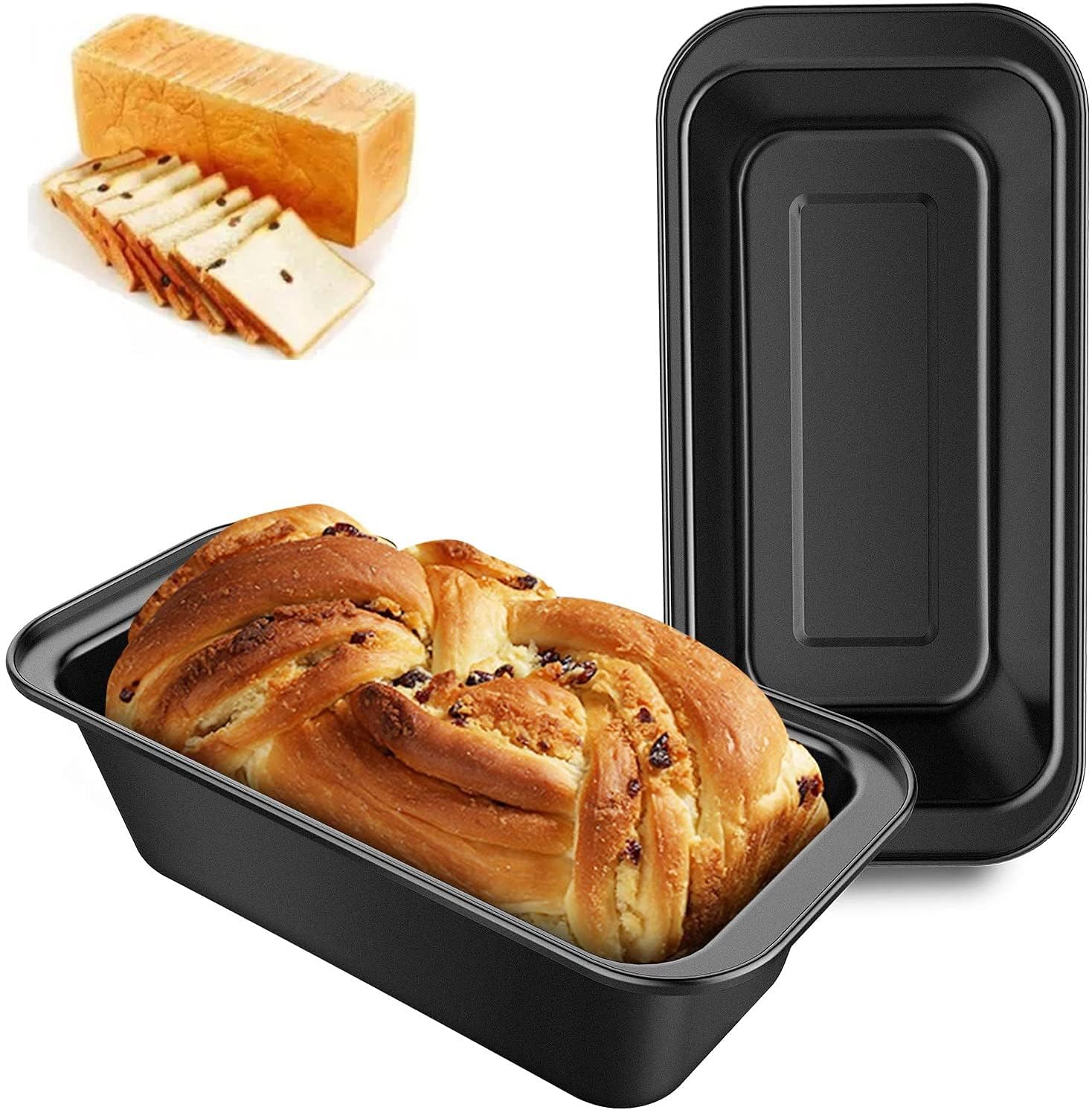 Khazna Non-Stick Mini Loaf Pan - Carbon Steel Bread and Toast Mold, Little Bakeware Pans for Banana Bread, Breads, Small Cakes and Individual Meatloafs