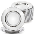 Stainless Steel Dinner Plates, 4 Pack Metal Camping Dishes, Unbreakable Reusable Outdoor Serving Platters for Home, Picnic, BBQ, Hiking, Dishwasher Safe, Rustproof Camping Tableware Set, 22CM