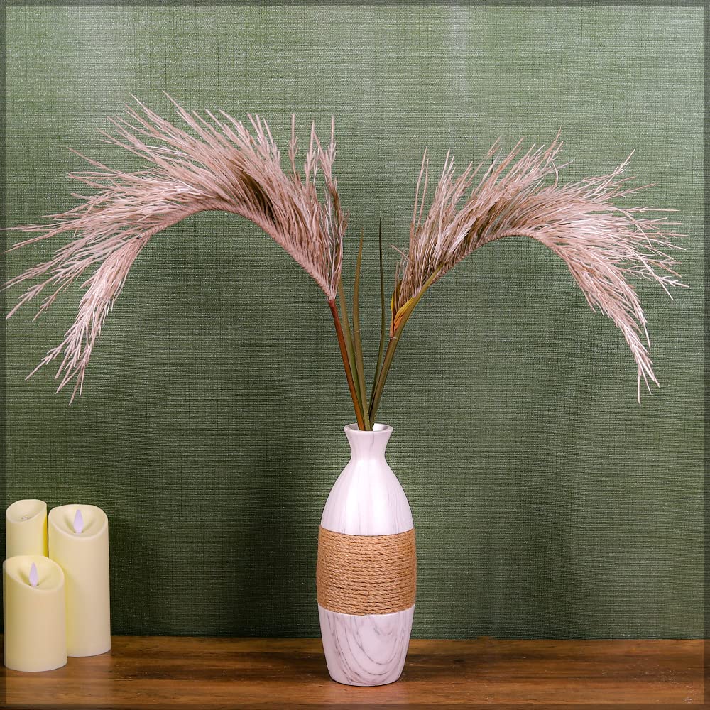 2pcs Dried Flowers, Artificial Pampas Grass Stems, - Long-Lasting & Maintenance-Free Decorative Accent Boho Decor Dry Flowers, Pampas for Flower Arrangements Wedding Home Decor (Brown)