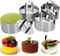Coolchic Round Stainless Steel Cake Rings (3 x 3in, Set of 4 )