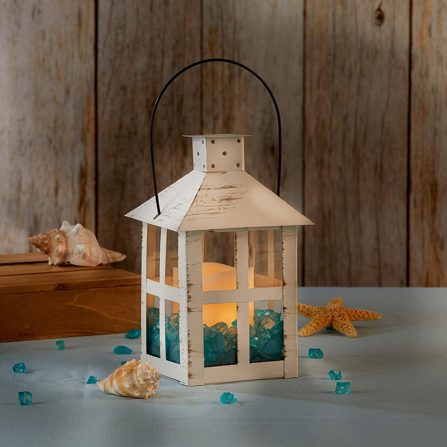 Kate Aspen White Lantern, 9 Inch Decorative