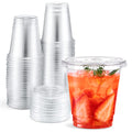 Eupako 8 oz Plastic Cups with Lids, Clear Disposable Cups with Flat Lids, Cold Drink Containers Pack of 100