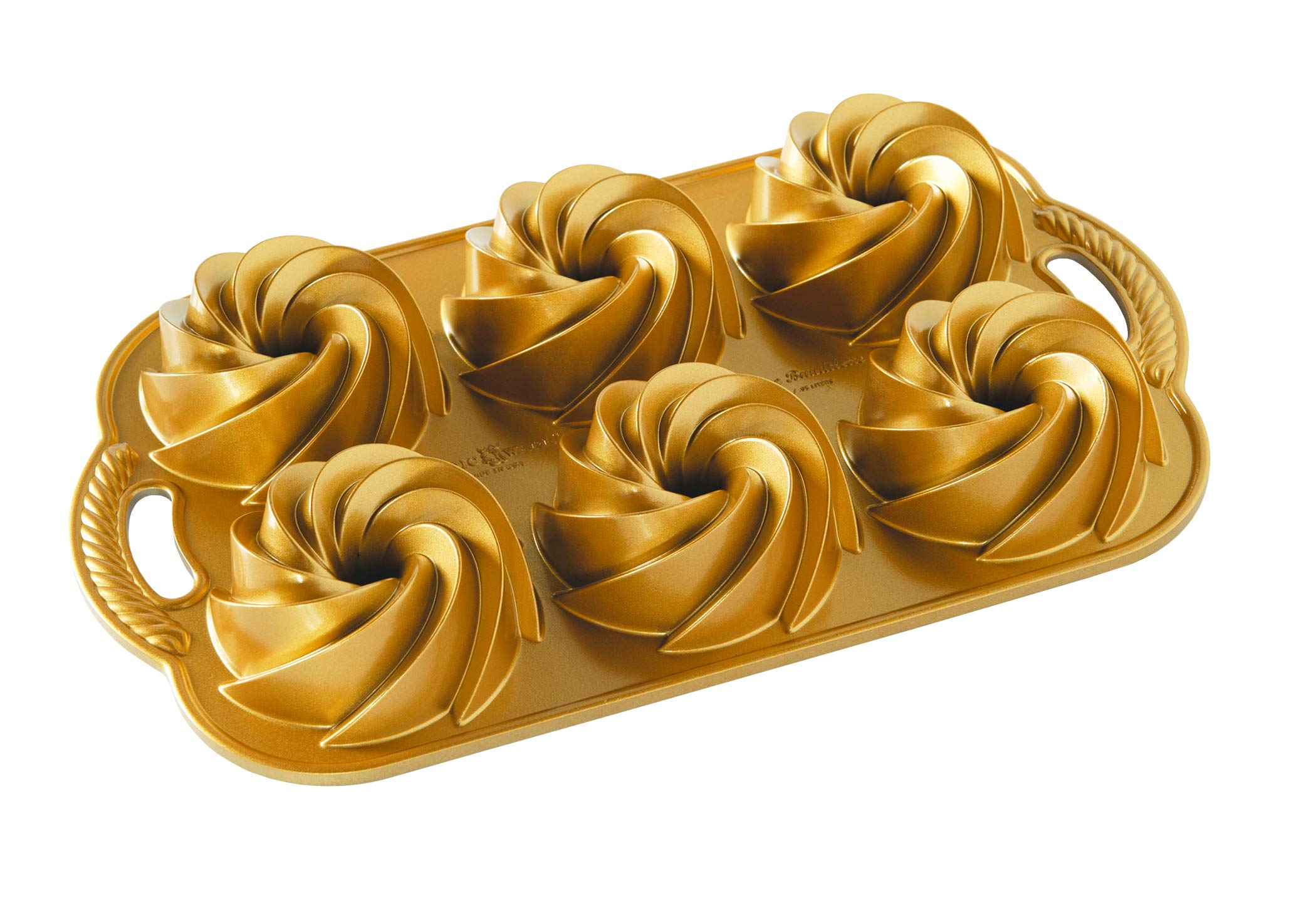 Nordic Ware 88077 Heritage Bundtlette Cakes, One Size, Gold, 88077