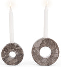 Marble Candle Holder 5" Inch Handmade Oceanic Donut Design Holders Set of 2 for Taper and Pillar Candles - Modern Set of 2 for Entryway Table, Shelf Decor, Wedding, Living Room Accent