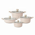 VOGATI MONACO SERIES 8PCS TITANIUM GRANITE COATING NON STICK INDUCTION COOKWARE SET - INCLUDING 20/24/28CM CASSEROLE + 28CM SHALLOW CASSEROLE (100% PFOA FREE) (TAP)