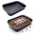 Rectangular Baking Pan 25x18cm | Non-Stick Marble Ceramic Coating | Extra Thick Base & Layered Design | Durable Oven Bakeware for Cakes, Bread & Desserts