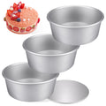 4 Inch Mini Round Cake Pans Set of 3, Non-Stick Leakproof Cheesecake Pan with Removable Bottom, Anodized Aluminum Small Baking Pan for Even Baking Chiffon, Quiche, and Smash Cakes