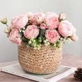 Premium Silk Peony Bouquet Set of 2 - Luxurious Artificial Flowers with Fade-Resistant & Flexible Stems for Elegant Home Decor, Party Decorations, Vase Fillers and Wall Decor