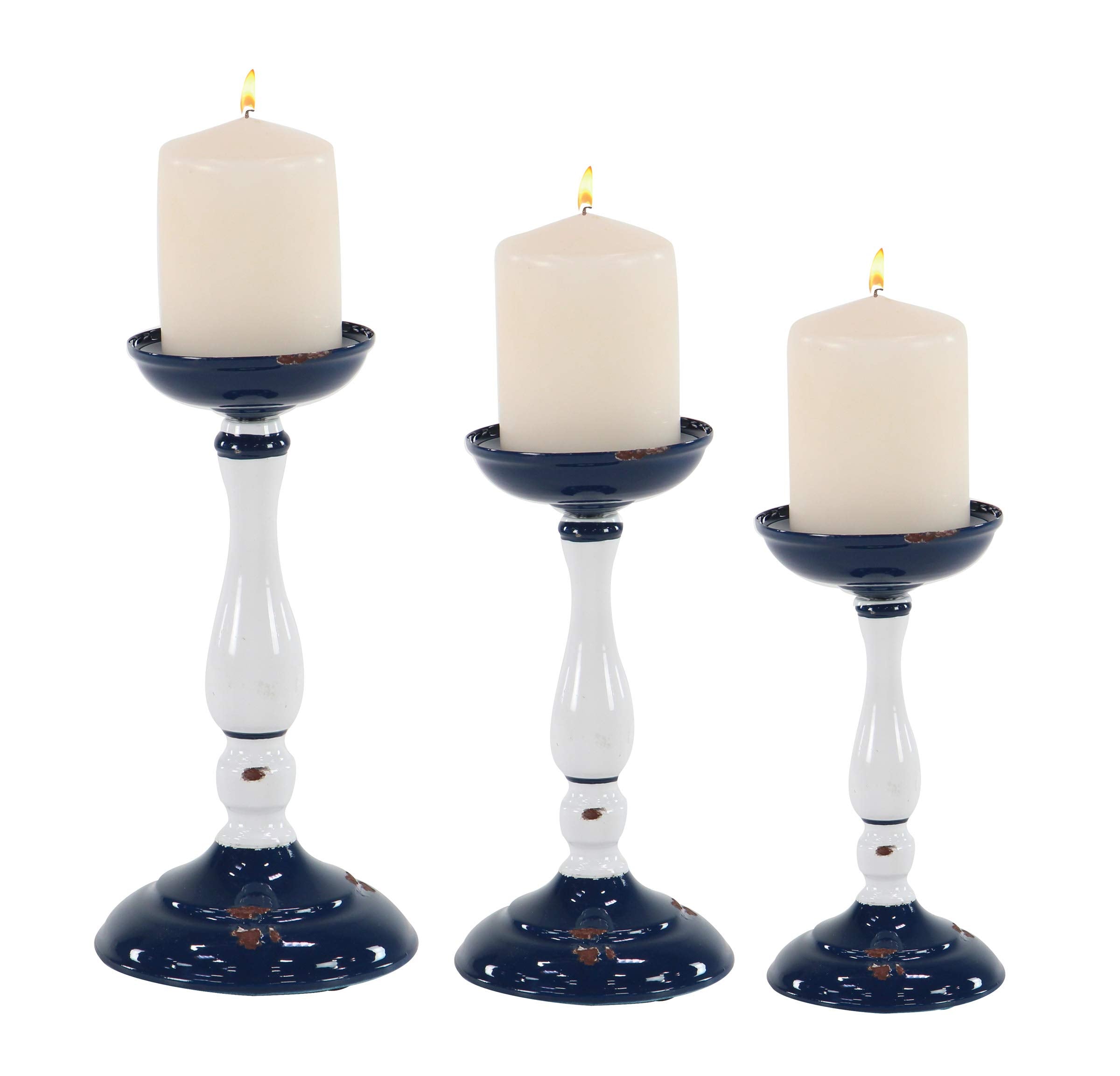 Deco 79 Candle Holder Sets, Blue, White, S