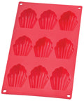 Mrs. Anderson's Baking 43635 Anderson’s 9-Cup Madeleine Cookie Pan Baking Mold, BPA Free, Non-Stick European-Grade Silicone, 11.75 x 6.75 x .75-Inches, Man-Made-Material, Red