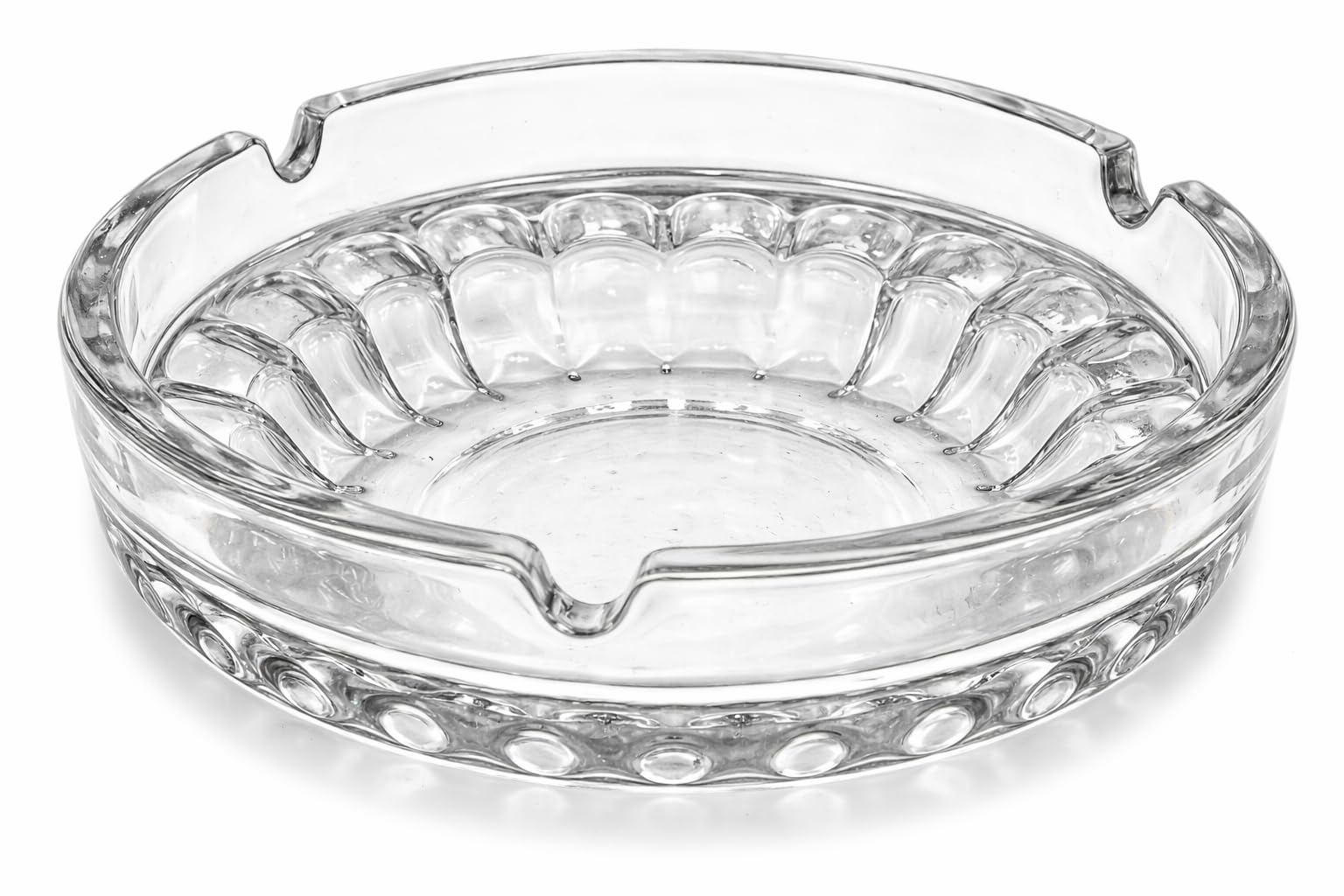 8 Inch Large Round Glass Ashtray For Outdoor Indoor Home Restaurant Decorative Tabletop Cigars Cigarettes Ashtrays For Smoking. (Round)