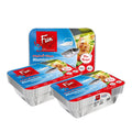 FUN BY AL BAYADER ?? promopack Aluminium Containers With Lids 420 Cc/ml -Take away Aluminium Rectangle Food Container Lunch Box with Lids,Silver - Pack Of 10 X 3