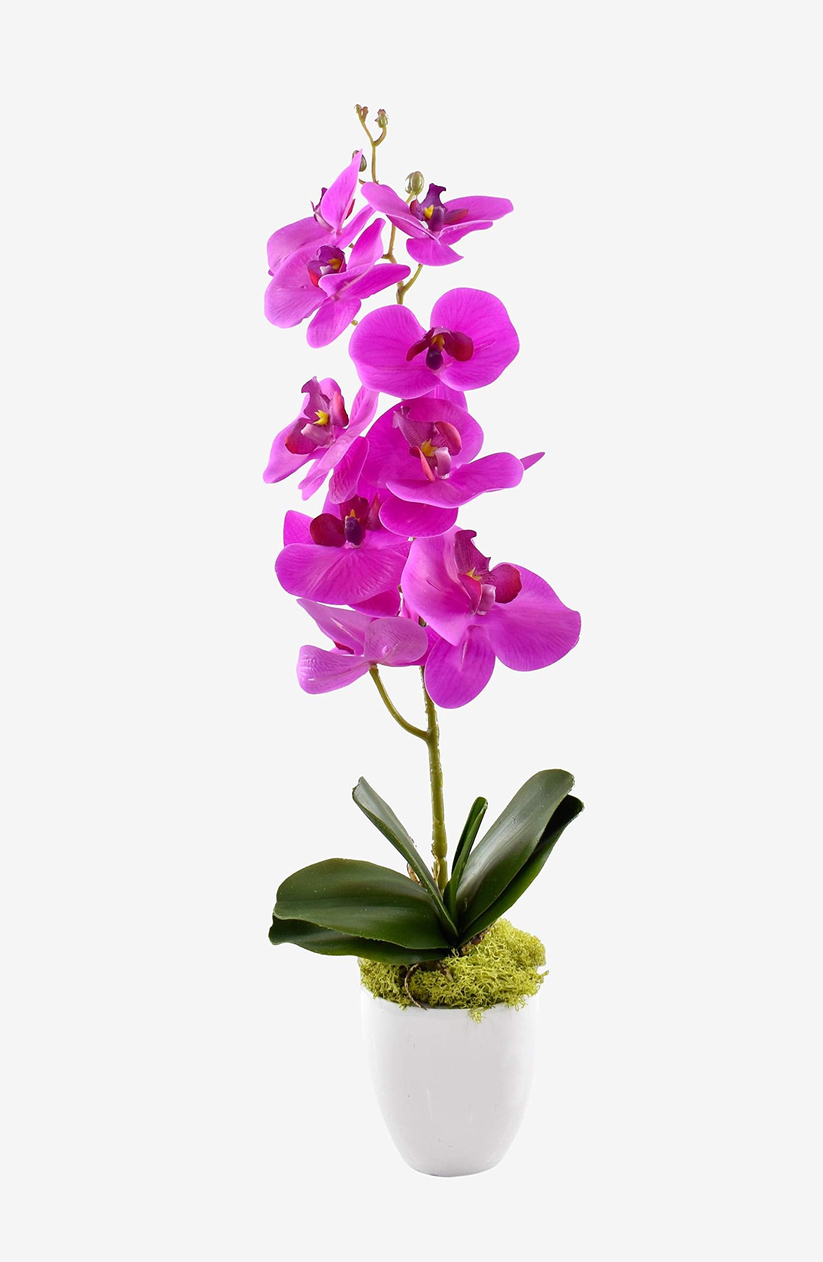 Orchid Plant Artificial Flower With Vase Indoor Decoration Flowers - Purple