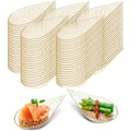 Appetizer Plates, 50Pcs Tear Drop Mini Plastic Dessert Cup Spoons Catering Supplies Small Tasting Dishes Dessert Bowls Disposable for Party