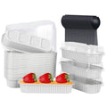 LNYZQUS Mini Loaf Baking Pans With Lids 50 Pack, 6.8oz Rectangle Aluminum Foil Mini Cake Baking Pans Tins Containers,Disposable Ramekins Baking Cups Muffin Tins For Mini Brownie Bread-White