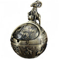 Metal Ashtray - 12 Designs to Choose From (Chinese Zodiac) - Windproof Ashtray with Antique Lid Decor for Living Room, Office & Gift (Goat)