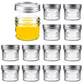 NALACAL Mini Canning Jars 100ml With Lids, Small Glass Jars Ideal for Food Storage, Jam, Spice,Candle,Honey,Wedding Favors(12 PACK)