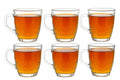 6 Pcs Tea Glass Mug Set With Handle, 235ml | 6 Pcs Clear Glass Coffee Mugs Premium Quality Glassware | Elegant & Highly Durable | Perfect For Coffee,Black Tea,Green Tea,Latte,Cappuccino,Hot Chocolate