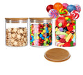 Glass Storage Jars with Bamboo Wood Lids,500ML /17.6oz Glass Air Tight Kitchen Food Cereal Containers for Storage, Canister Set Ideal for Flour, Sugar, Coffee, Candy, Spice Jars Coffee
