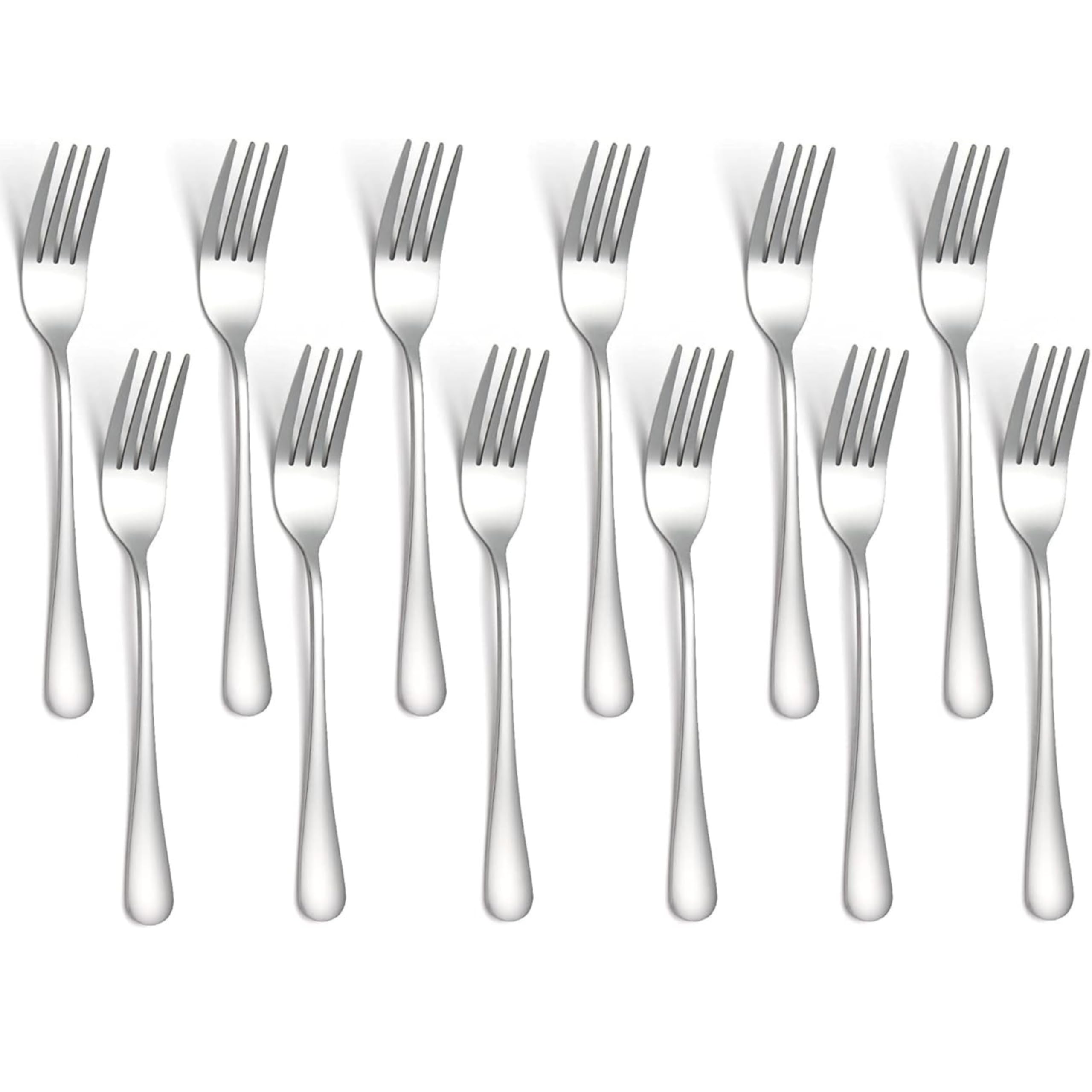 Dinner Forks Set of 12 | 8 Inch Stainless Steel Silverware | Reusable Heavy Duty Table Forks for Kitchen, Restaurant, Party & Everyday Use